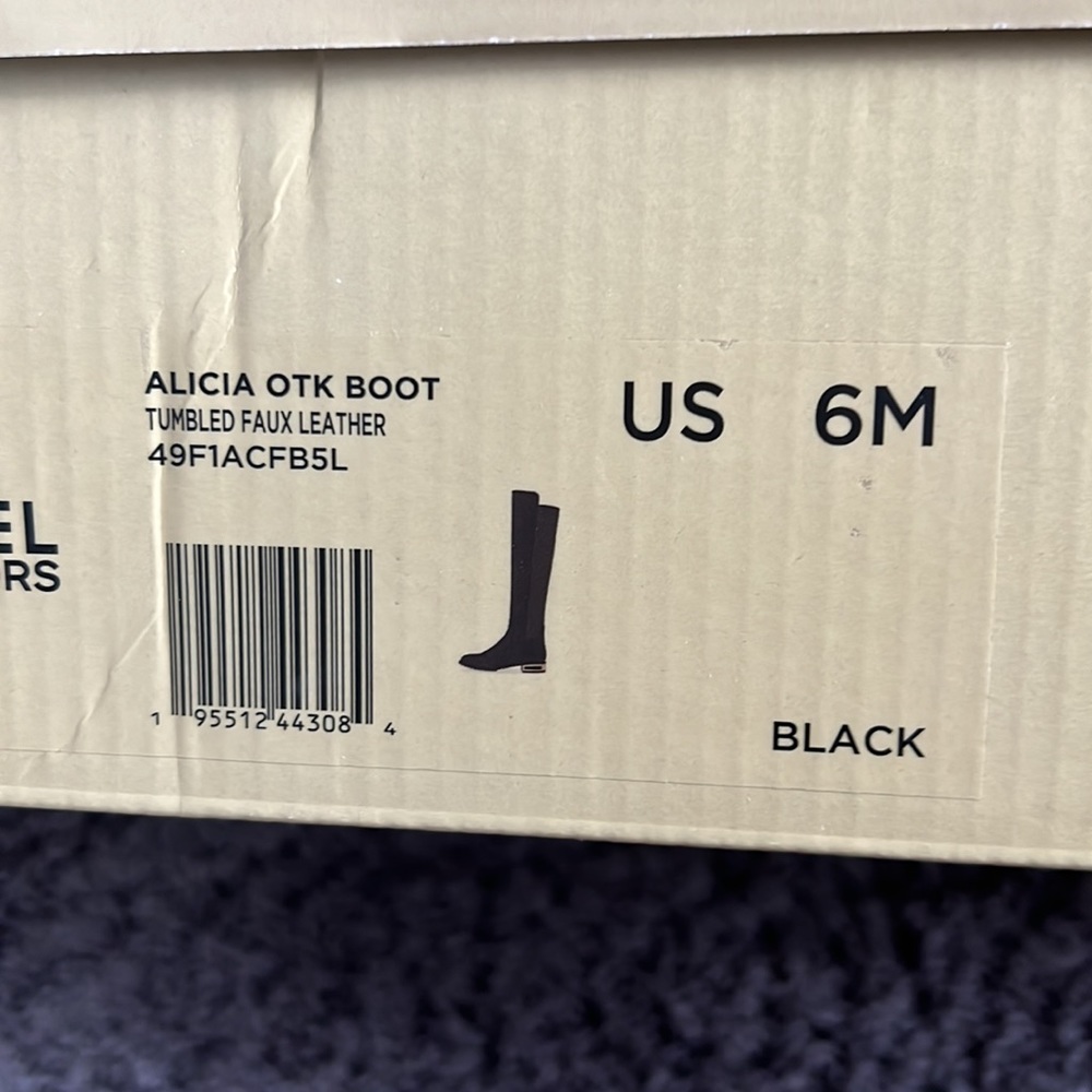 NEW Michael Kors Alicia Black Leather Over the Knee Boot - Women’s 6 - Picture 6 of 12